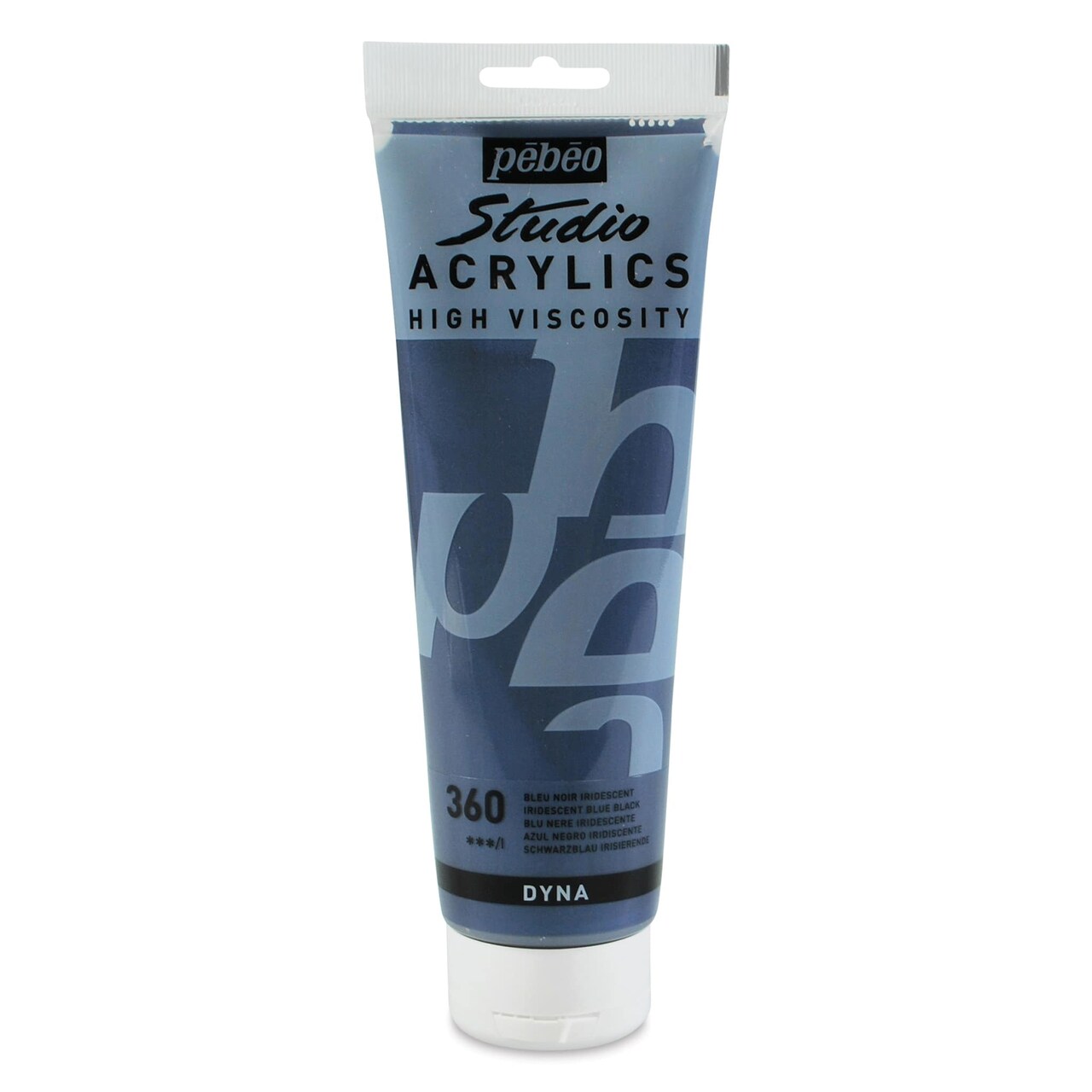 Pebeo High Viscosity Acrylics - Iridescent Blue/Black, 250 ml, Tube